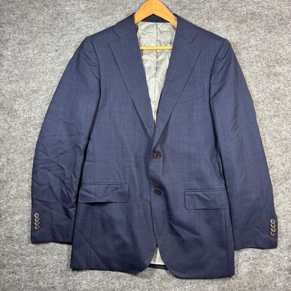 Suitsupply Lazio Blazer Jacket Mens 40L Vitale Barberis Canonico Navy Glen Check
